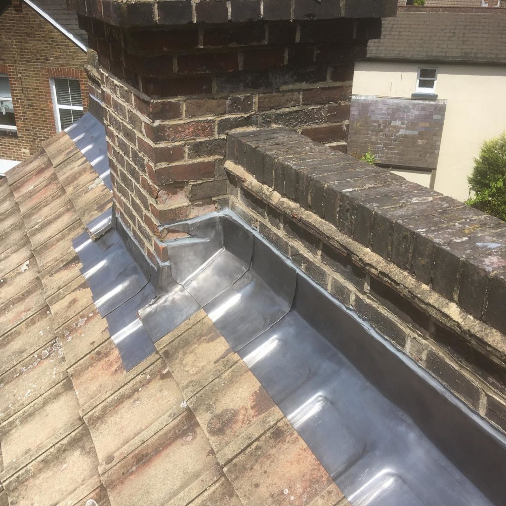 leadwork and flashing on chimney